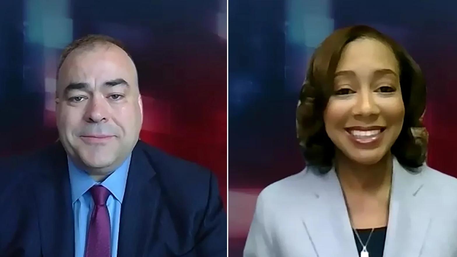 Fritz Kaegi, left, faced Kari Steele in the June 28 Democratic primary for Cook County Assessor. (WTTW News)