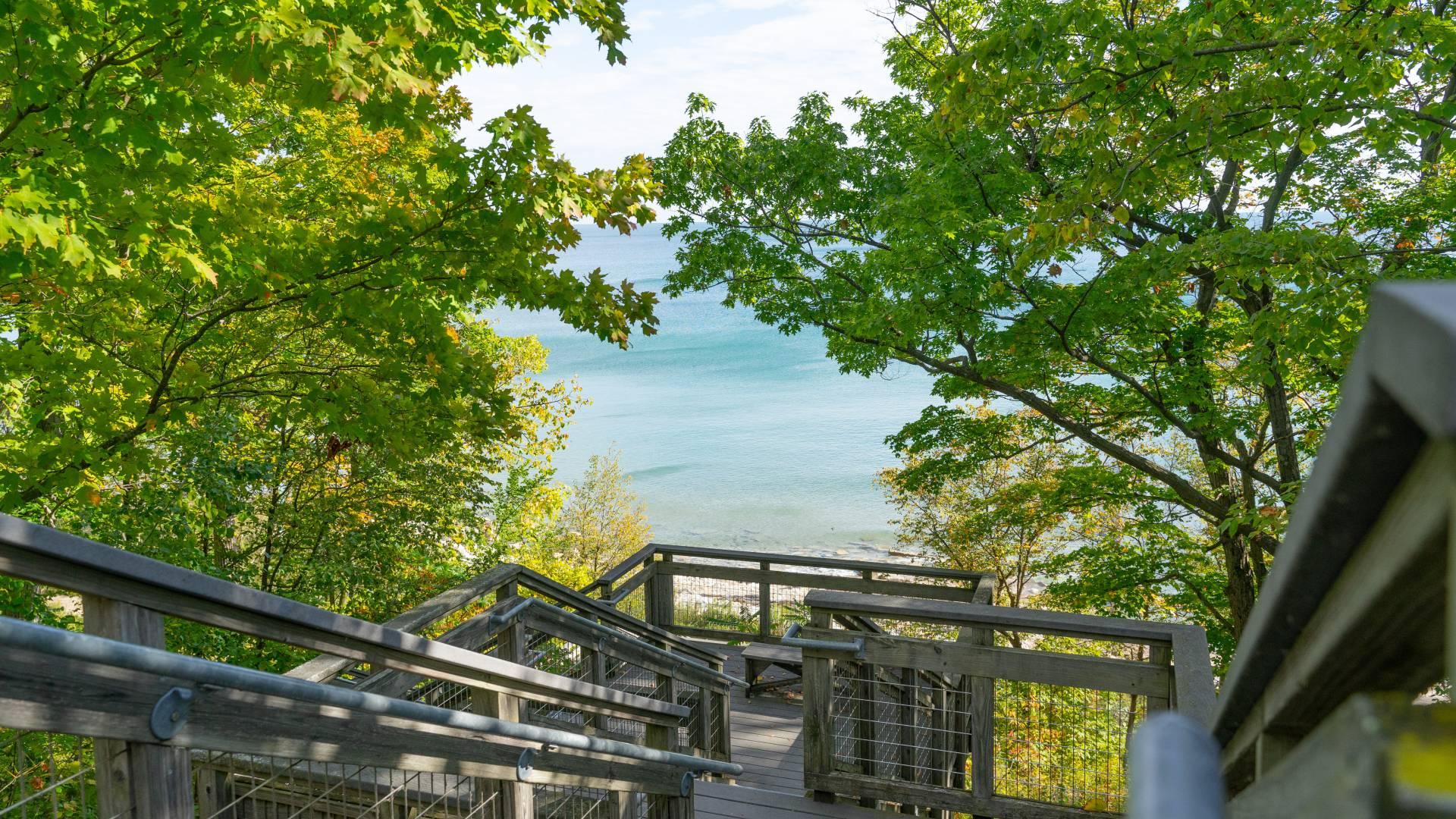 Lake County forest preserves along Lake Michigan offer access to rare bluffs leading down to the water. (Courtesy of Lake County Forest Preserve District)