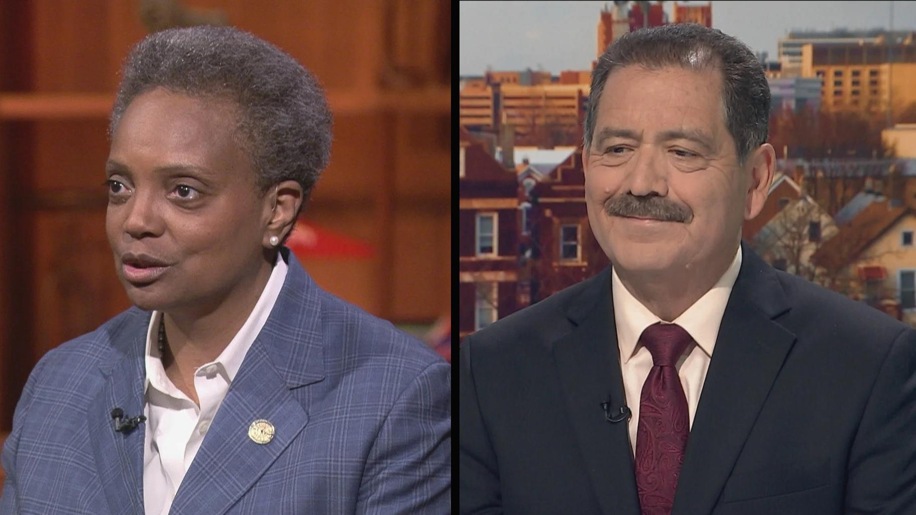 Mayor Lori Lightfoot and U.S. Rep. Jesús “Chuy” García. (WTTW News)