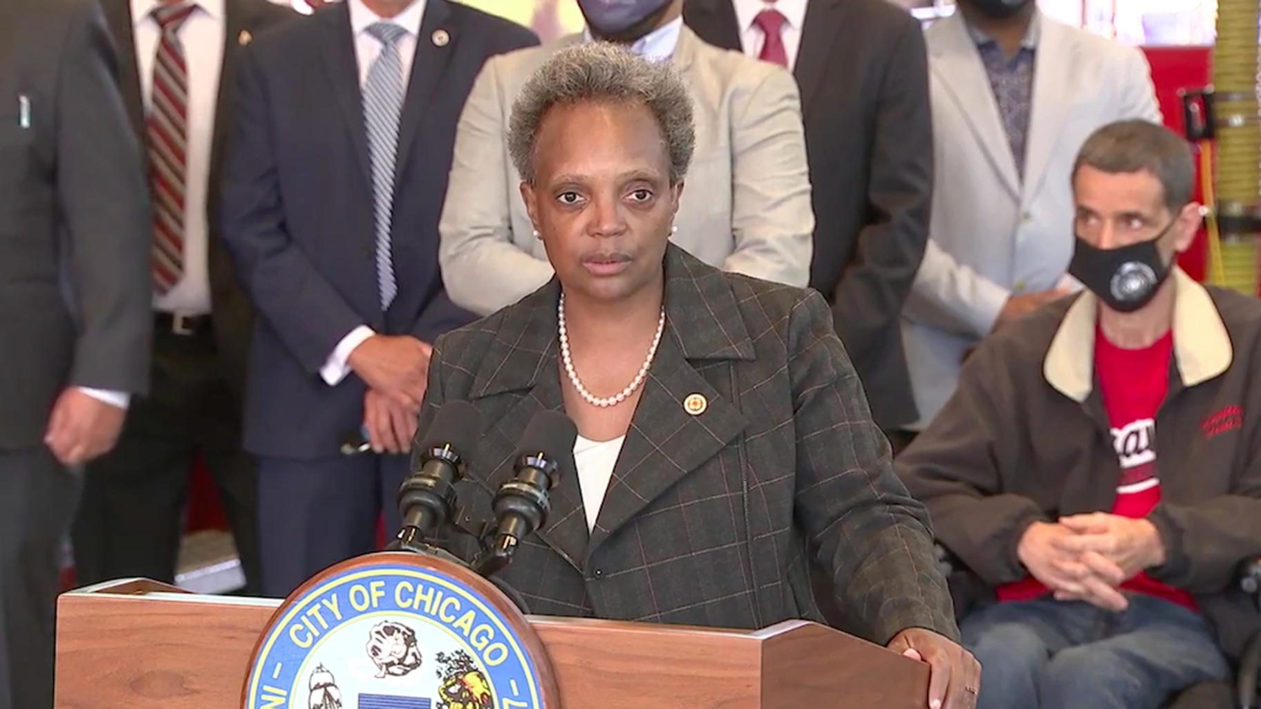 Mayor Lori Lightfoot speaks at a press conference on Friday, Sept. 18, 2020. (WTTW News via Mayor’s Office)