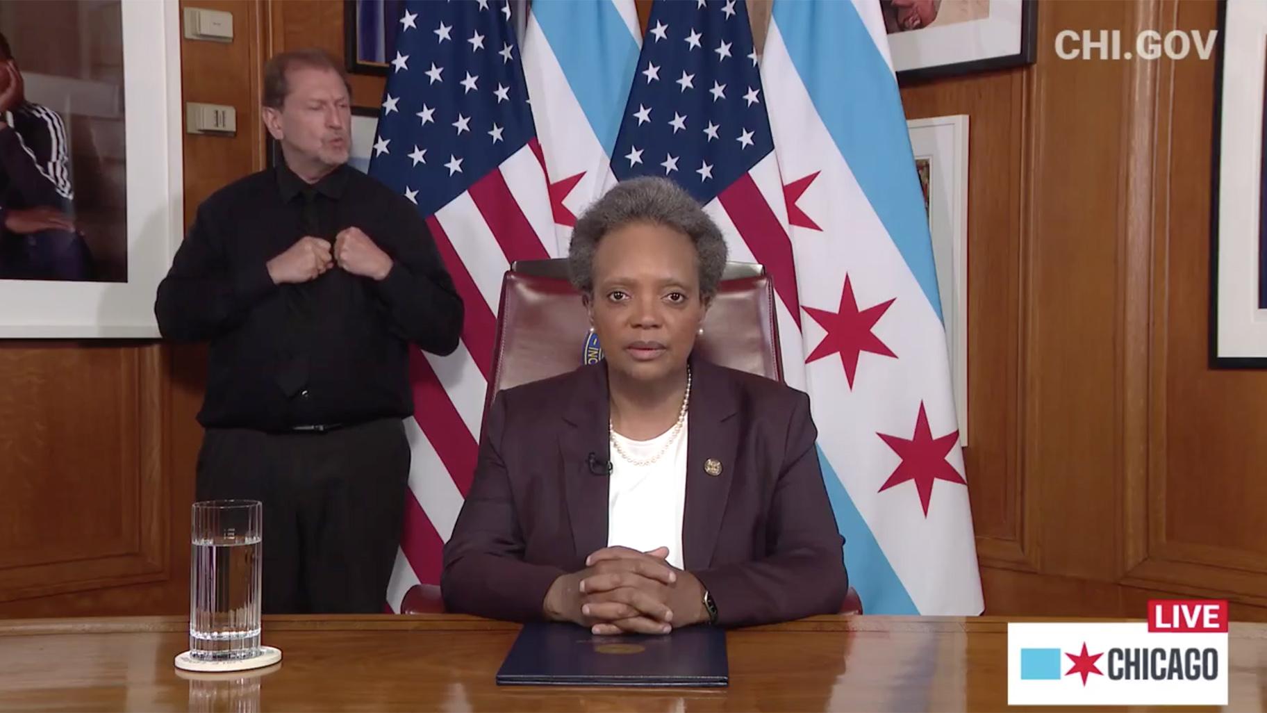 A screenshot from Mayor Lori Lightfoot’s “State of the City” address on Tuesday, June 2, 2020. (Chicago Mayor’s Office / Facebook)