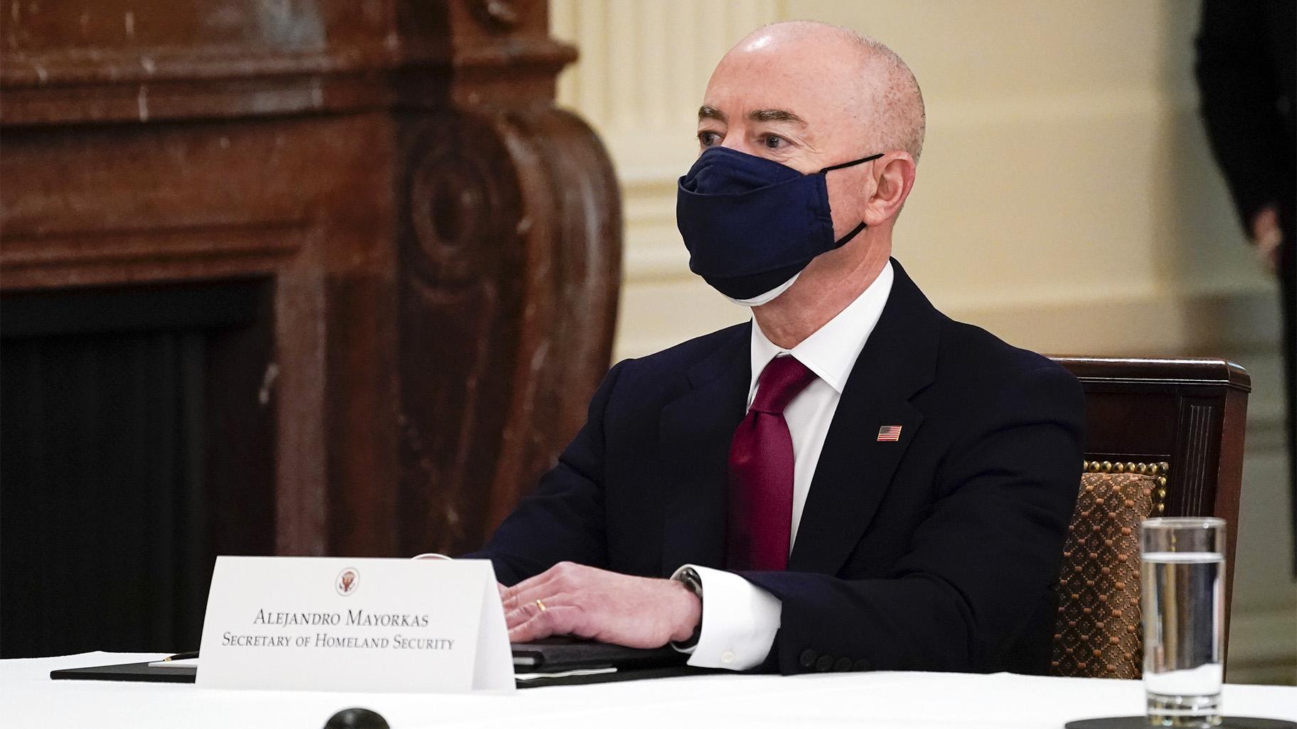 Secretary of Homeland Security Secretary Alejandro Mayorkas attends a Cabinet meeting with President Joe Biden in the East Room of the White House, Thursday, April 1, 2021, in Washington. (AP Photo / Evan Vucci)