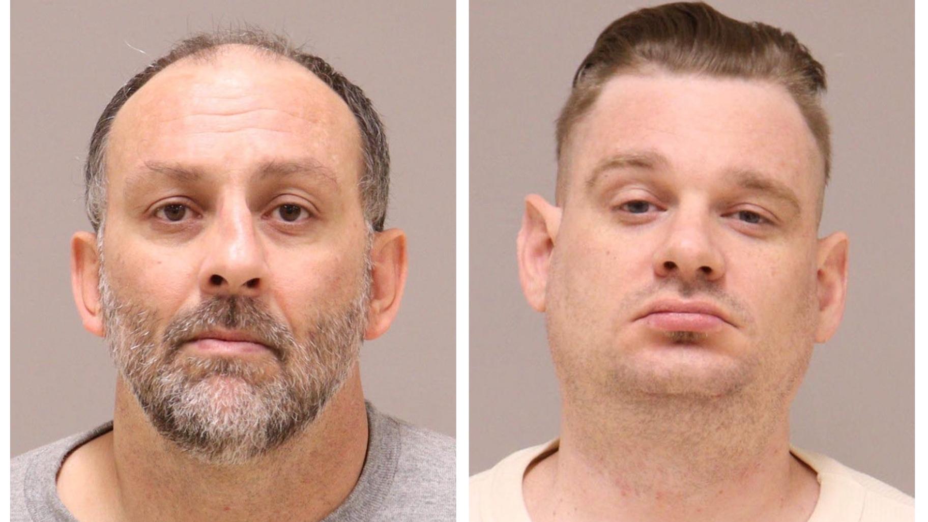 This combo of images provided by the Kent County, Mich., Jail. shows Barry Croft Jr., left, and Adam Fox. Jury selection started Tuesday, Aug. 9, 2022, in the second trial of the two men charged with conspiring to kidnap Michigan Gov. Gretchen Whitmer in 2020 over their disgust with restrictions early in the COVID-19 pandemic. (Kent County Sheriff’s Office via AP)