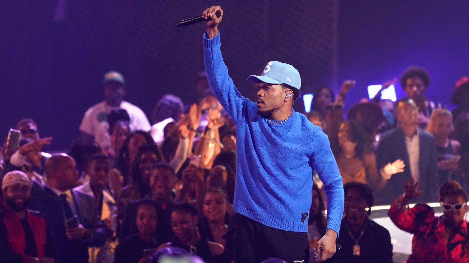 Chance the Rapper performs at the BET Awards on June 26, 2022, at the Microsoft Theater in Los Angeles. (AP Photo / Chris Pizzello, File)