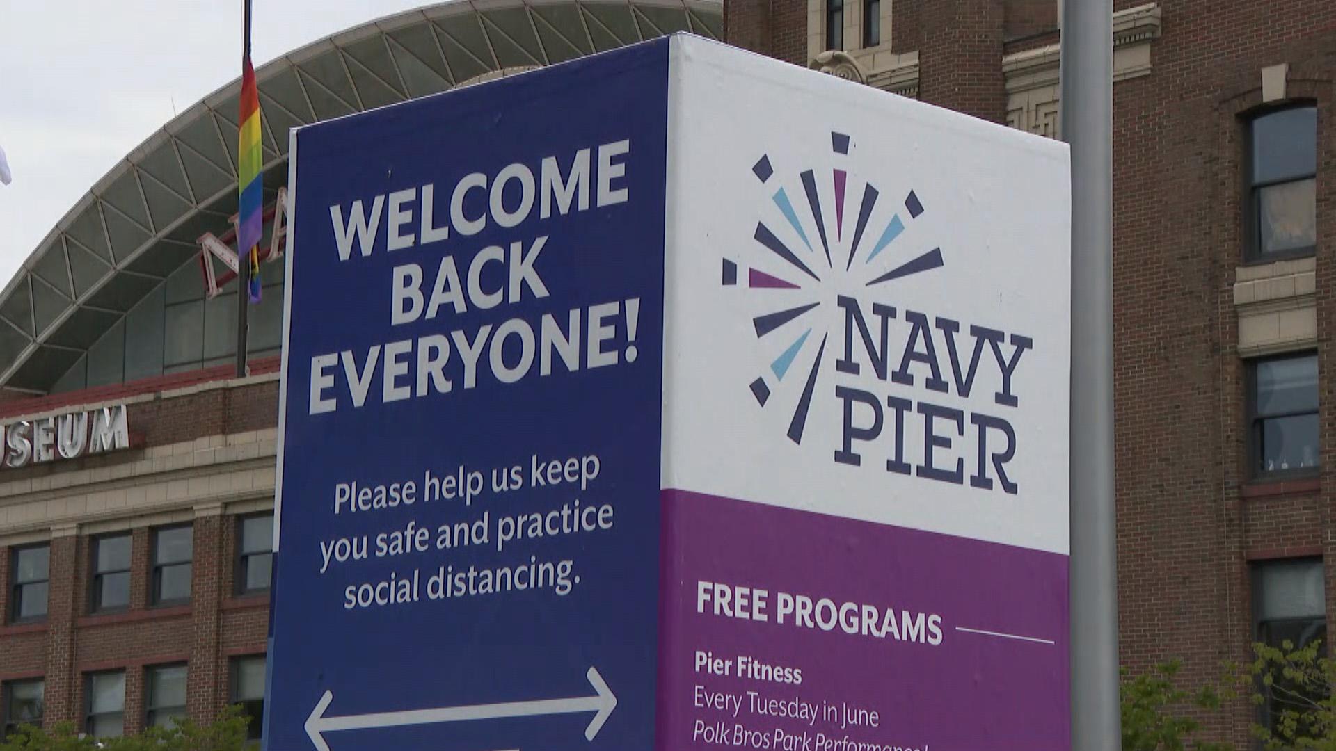 After weeks of being closed, Navy Pier prepares on Tuesday, June 9, 2020 for its partial reopening. (WTTW News)