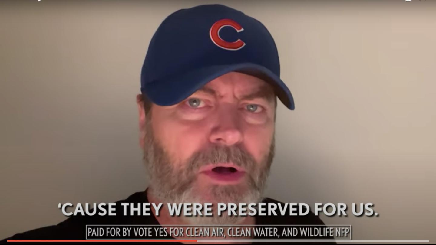 Actor Nick Offerman has thrown his support behind a forest preserve tax levy. (YouTube)