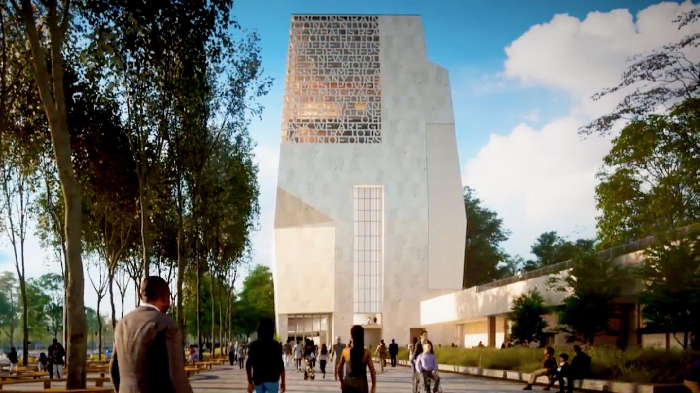 The latest rendering of the Obama Presidential Center tower. (Courtesy of Obama Foundation)