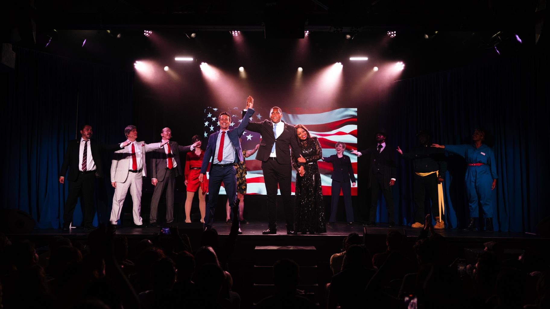 The cast of “44 – THE unOFFICIAL, unSANCTIONED OBAMA MUSICAL.” (Credit: Mackenzie Hilton)