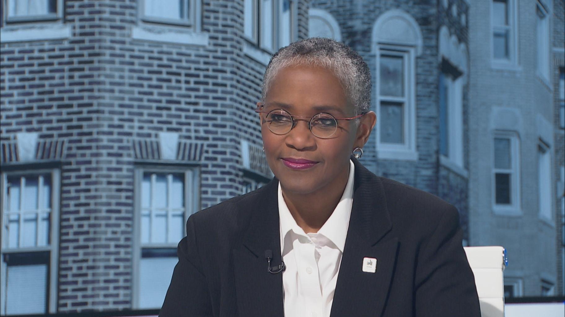 Chicago Housing Authority CEO Tracey Scott appears on Chicago Tonight on Jan. 27, 2023. (WTTW News)