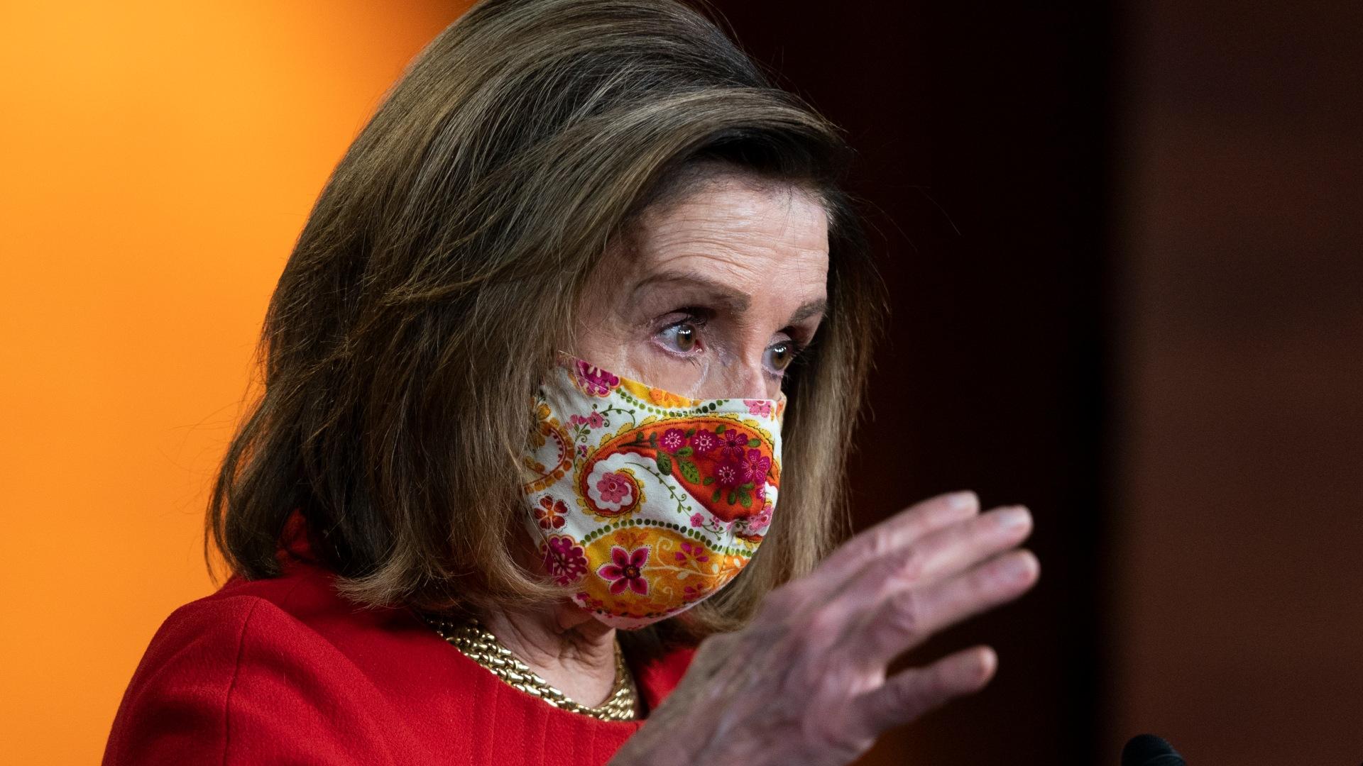 House Speaker Nancy Pelosi of Calif., speaks during a news conference at the Capitol, Thursday, Feb. 11, 2021, in Washington. (AP Photo / Manuel Balce Ceneta)
