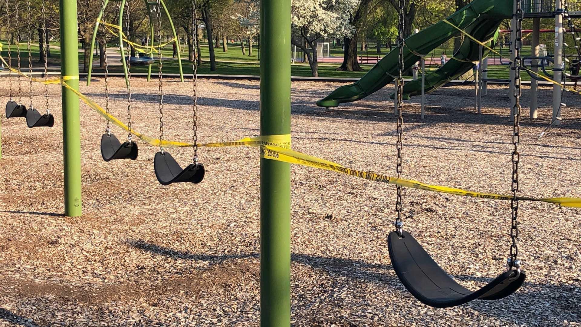 Playgrounds remain closed, awaiting public health guidance. (Patty Wetli / WTTW News)