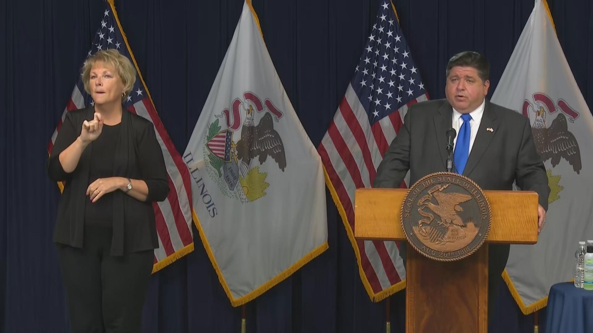 Gov. J.B. Pritzker gives an update on the coronavirus on Wednesday, Sept. 23, 2020. (WTTW News)