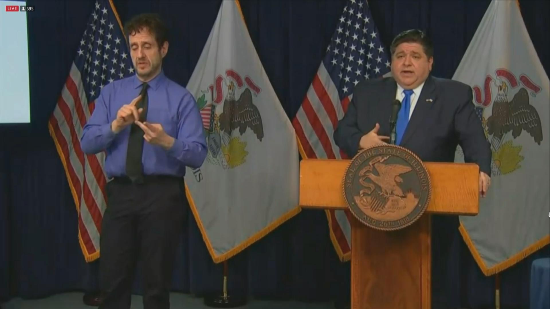 Gov. J.B. Pritzker speaks Monday, Nov. 30, 2020 about the spread of COVID-19 in Illinois. (WTTW News)
