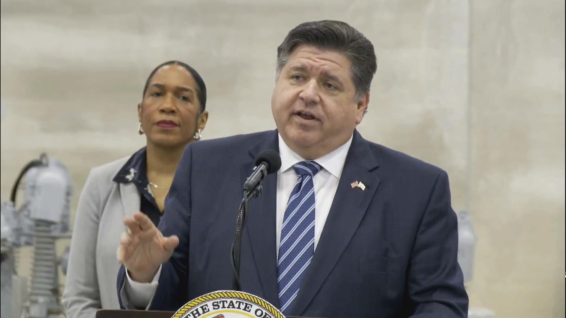 Illinois Gov. J.B. Pritzker speaks to reporters during a Jan. 23, 2025, appearance. (WTTW News) Illinois Gov. J.B. Pritzker speaks to reporters during a Jan. 23, 2025, appearance. (WTTW News)