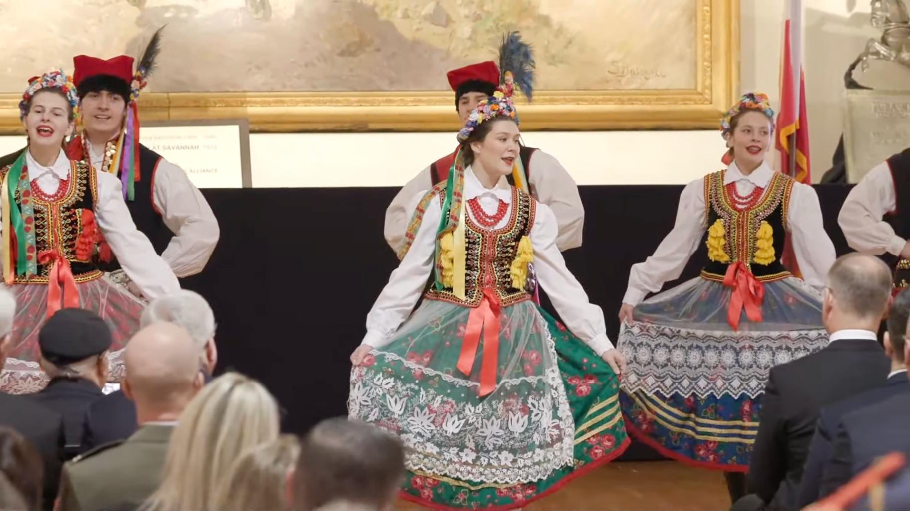 Wesoly Lud Polish Folk Dance Company of PRCUA perform during a Pulaski Day celebration at the Polish Museum of America in West Town on March 3, 2025. (Courtesy of Polish Museum of America live stream) Wesoly Lud Polish Folk Dance Company of PRCUA perform during a Pulaski Day celebration at the Polish Museum of America in West Town on March 3, 2025. (Courtesy of Polish Museum of America live stream)