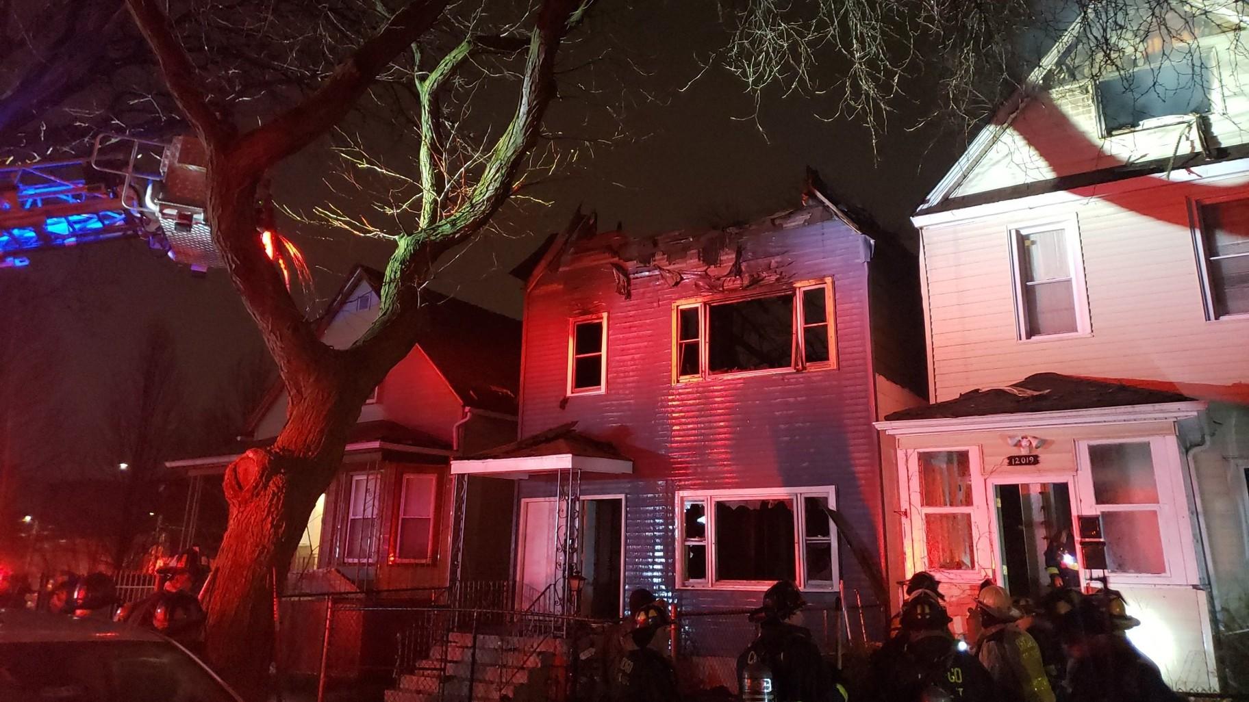 One firefighter died after battling a fire in the 12000 block of South Wallace Street on April 4, 2023. (Credit: Chicago Fire Department)