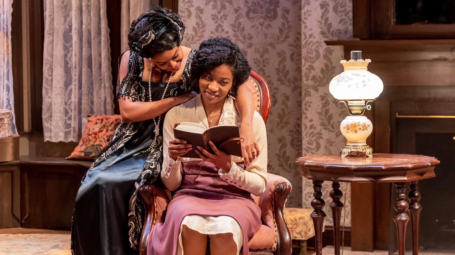 Annelle (Ayanna Bria Bakari, left) tries to tempt her sister Janet (Jaye Ladymore) into enjoying a night on the town in Tyla Abercrumbie’s new play “Relentless.” (Brett Beiner Photography)