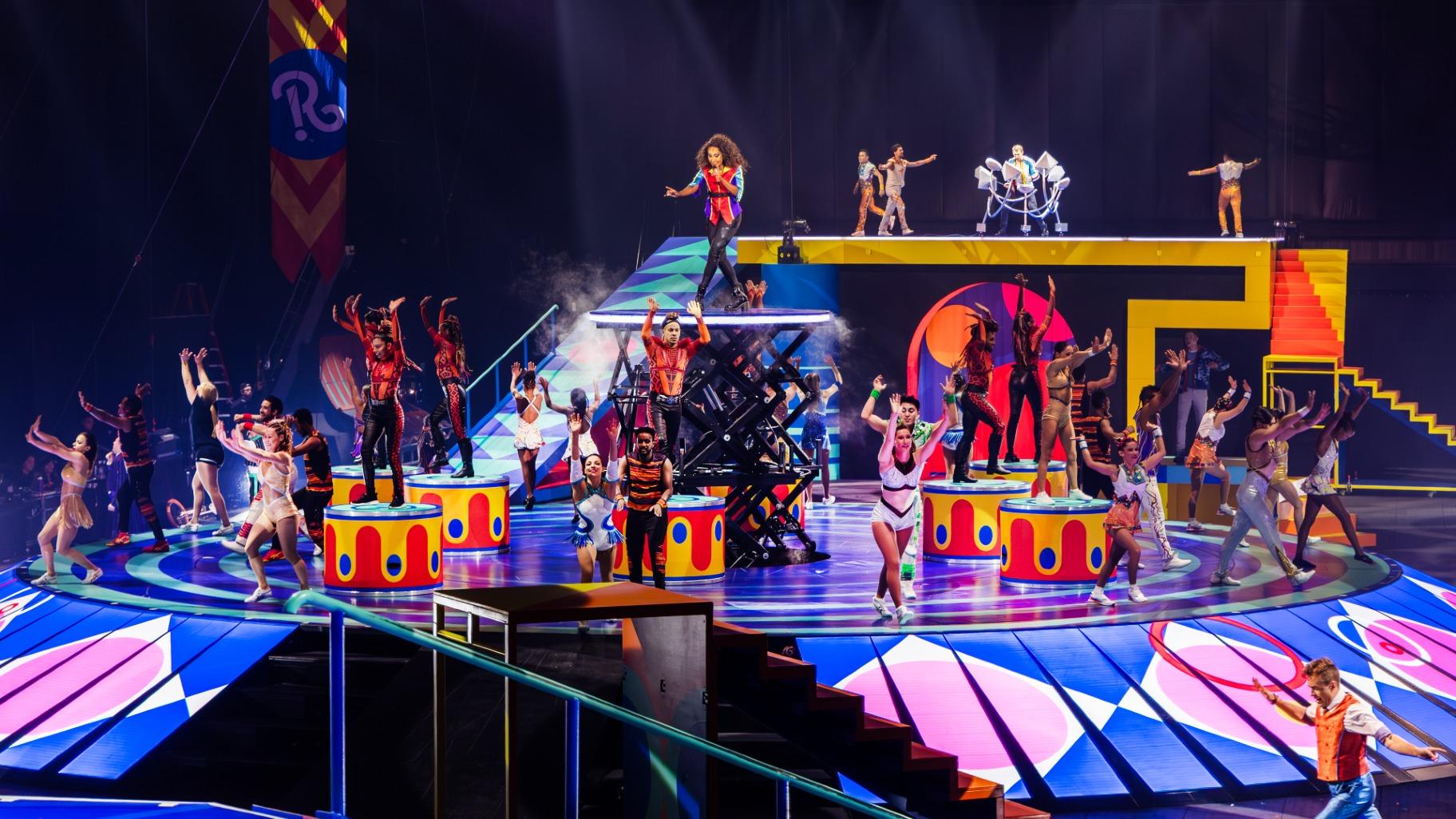 The cast of “The Greatest Show On Earth” takes center stage during the opening scene, “Welcome to the Show.” (Courtesy of Ringling)