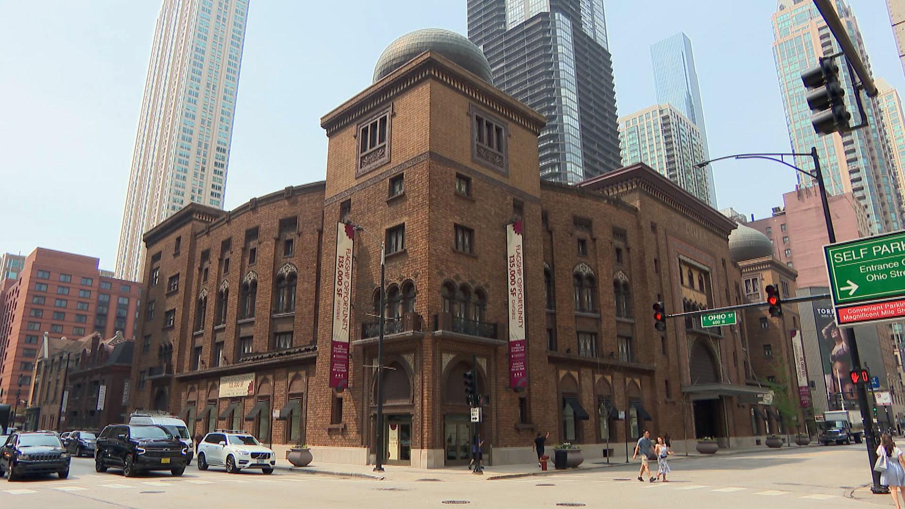 A Chicago landmark since 2001, the Medinah Temple was most recently home to a Bloomingdale’s furniture store and is now set to become a temporary casino. (WTTW News)