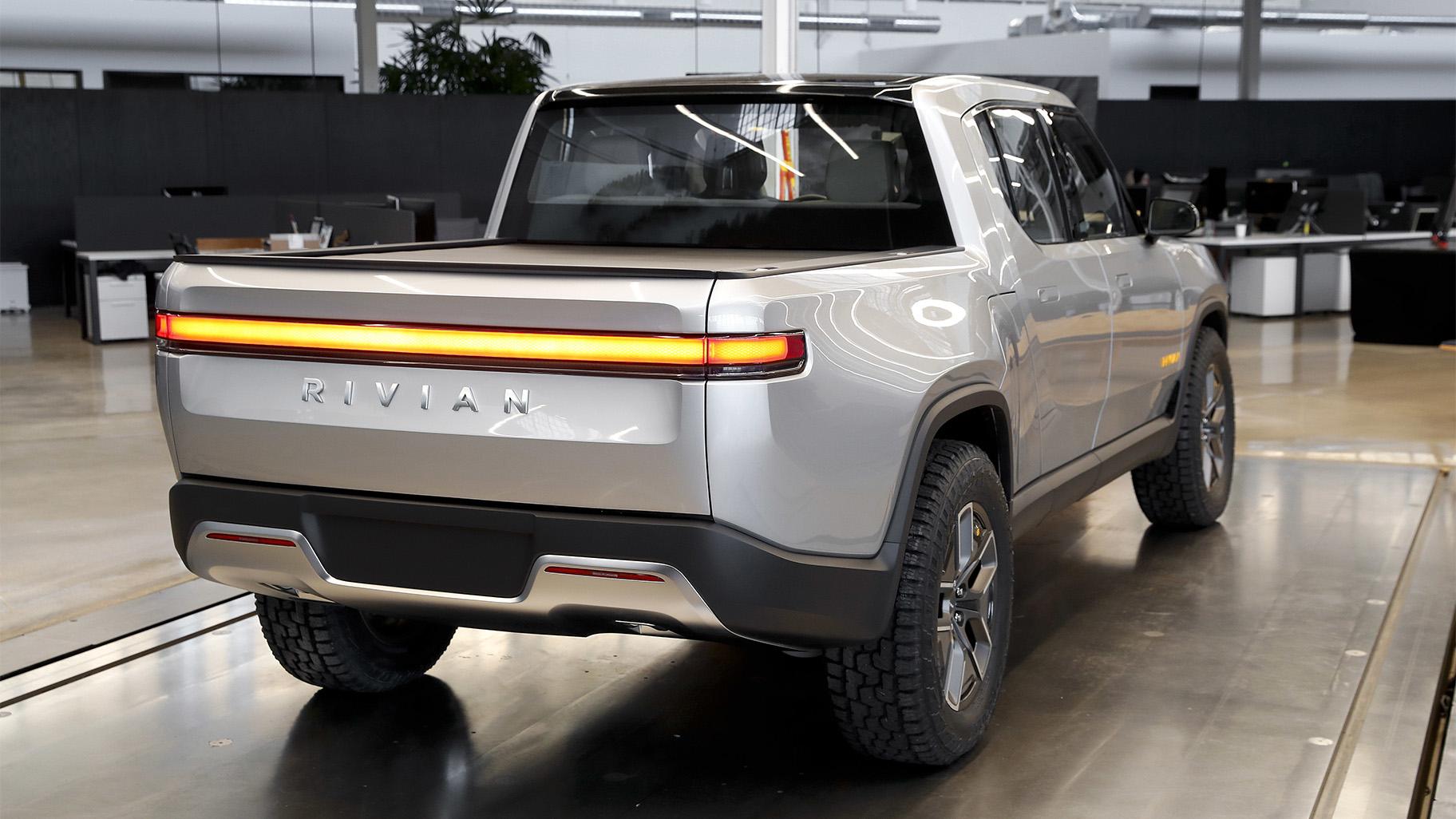 This Nov. 14, 2018, file photo shows a Rivian R1T at Rivian headquarters in Plymouth, Mich.  (AP Photo / Paul Sancya, File) 