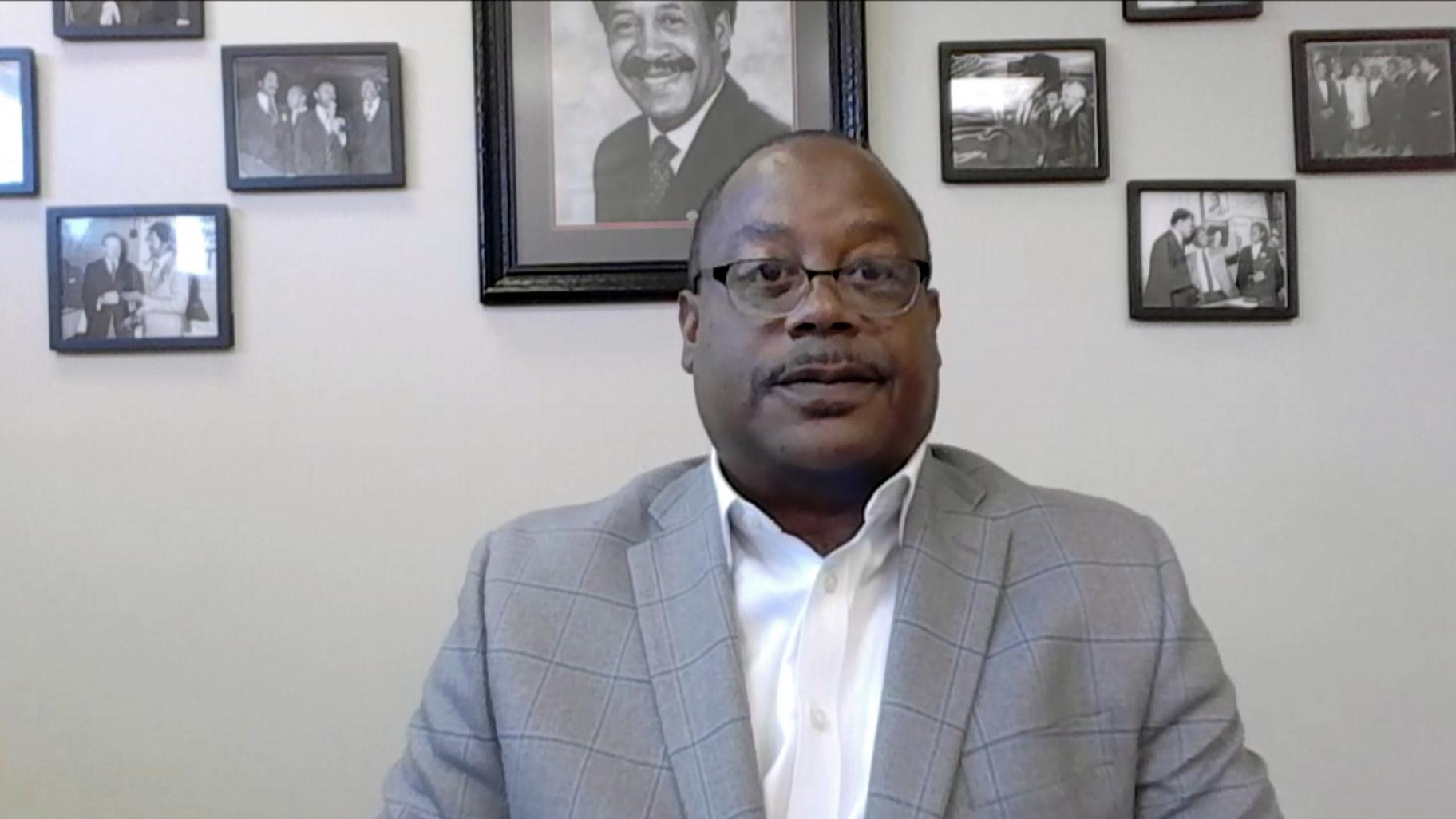 Ald. Roderick Sawyer appears on “Chicago Tonight” via Zoom following his announcement that he is entering Chicago’s mayoral race. (WTTW News)