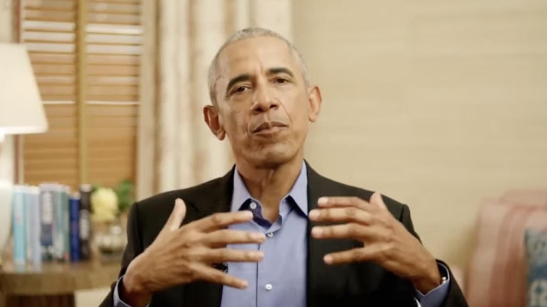 Former President Barack Obama addresses the Economic Club of Chicago, June 4, 2021 (Credit Economic Club of Chicago)