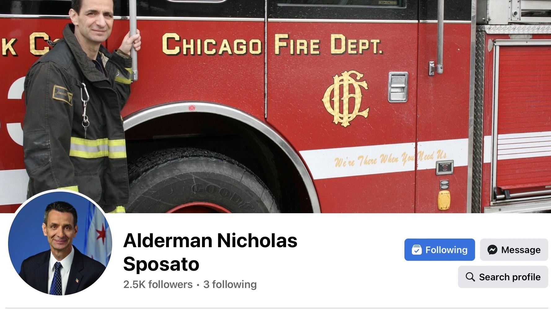 The Chicago Board of Ethics found probable cause that Ald. Nicholas Sposato violated the city’s Governmental Ethics Ordinance by posting this photo on his Facebook page. (Facebook)