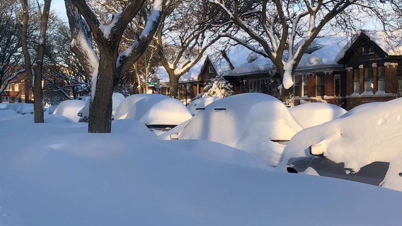 Lincoln Square measured some of Chicago's greatest snowfall, with 17 inches. (Patty Wetli / WTTW News)