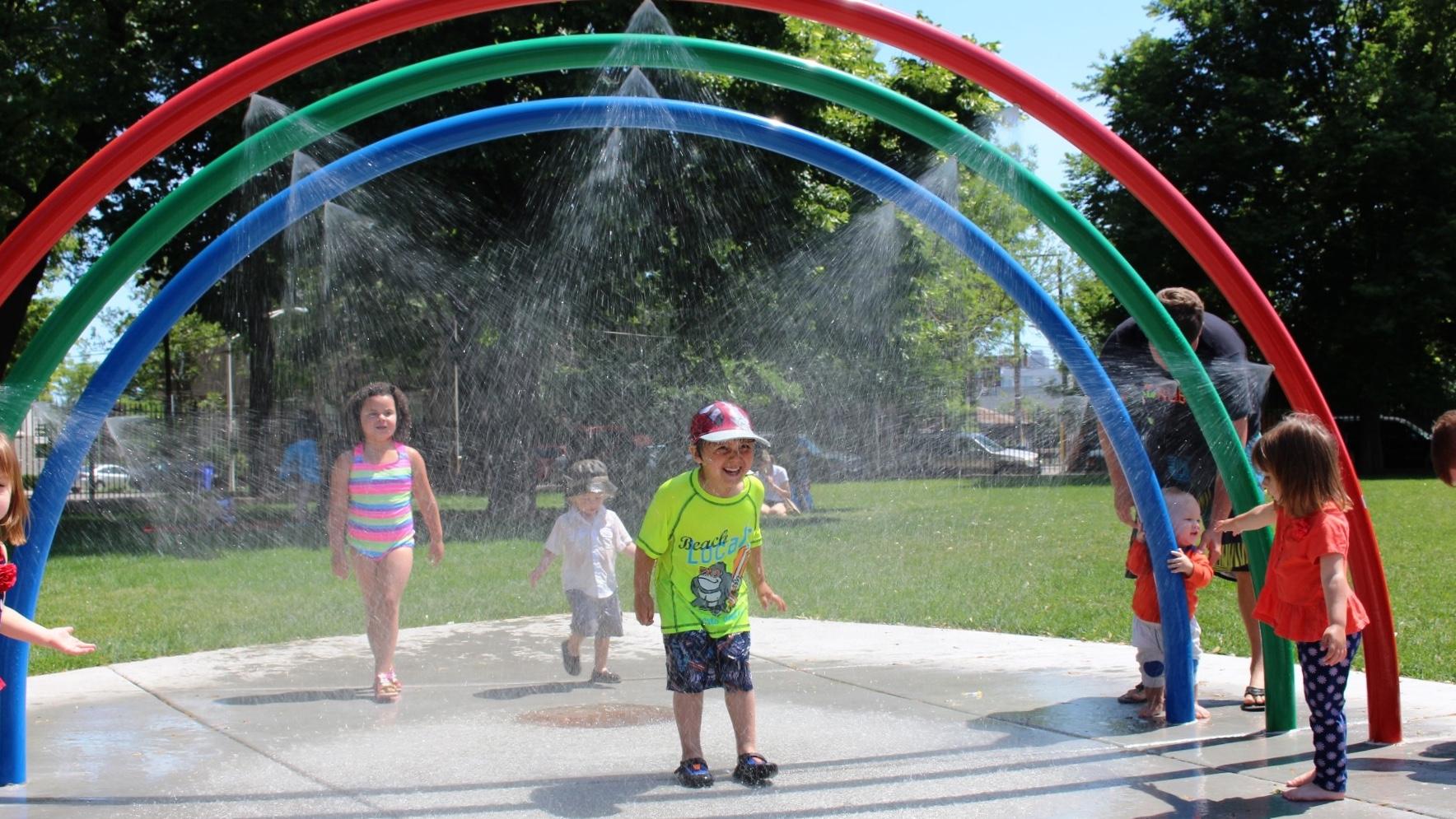 The Park District has opened some of its splash pads during the heatwave. (Chicago Park District)