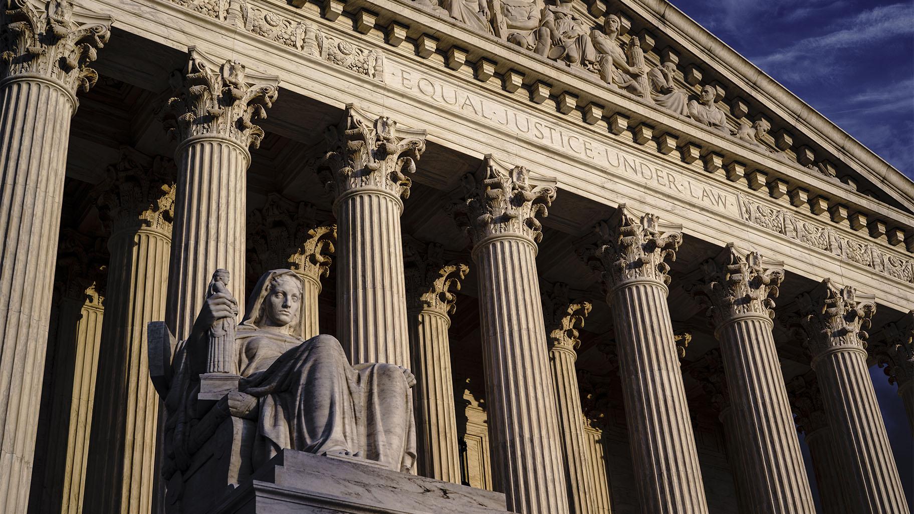 The Supreme Court is seen at dusk in Washington, Oct. 22, 2021. (AP Photo / J. Scott Applewhite, File)