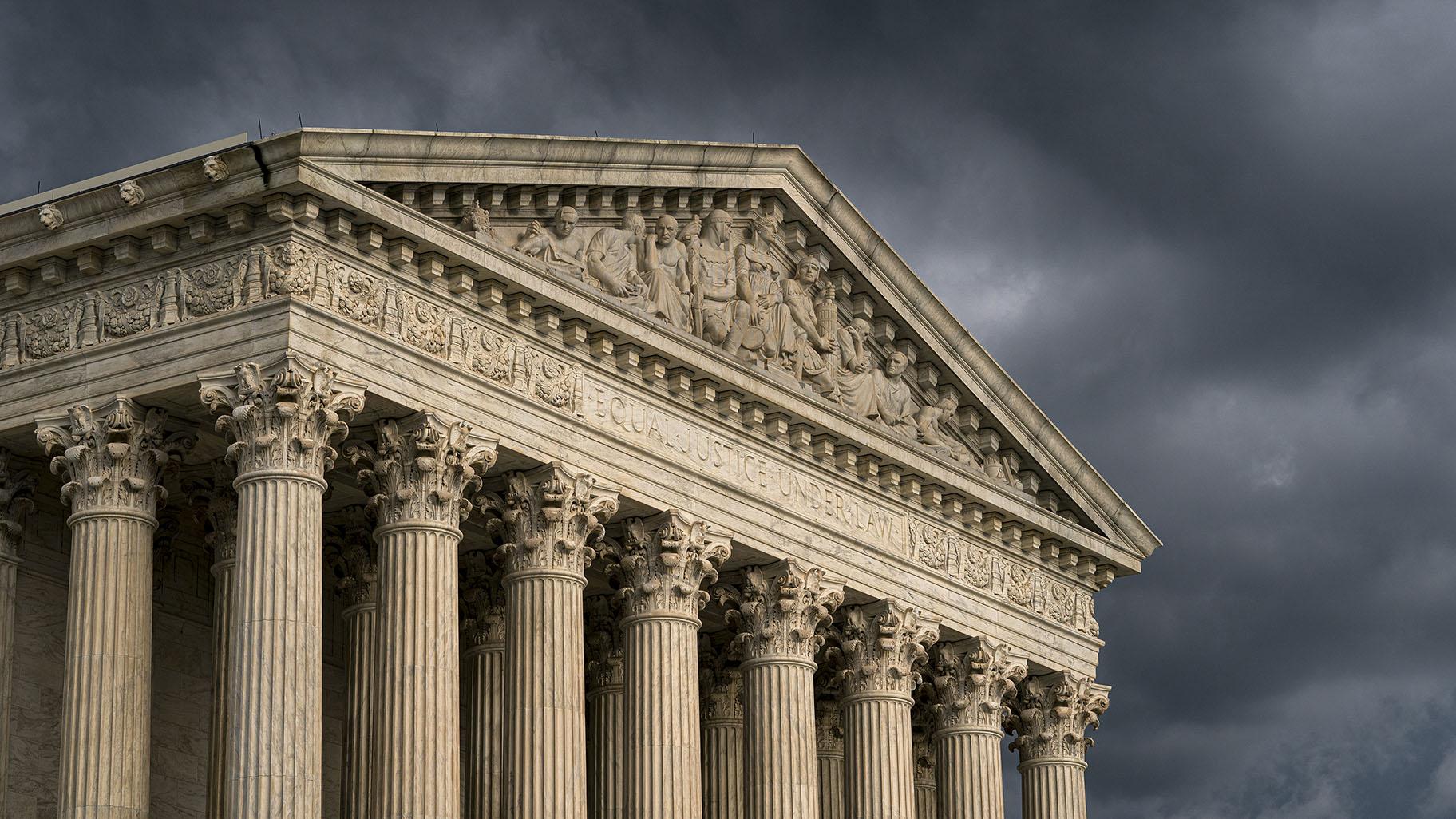 In this June 20, 2019, file photo, the Supreme Court is seen in Washington as a storm rolls in. (AP Photo / J. Scott Applewhite, File)