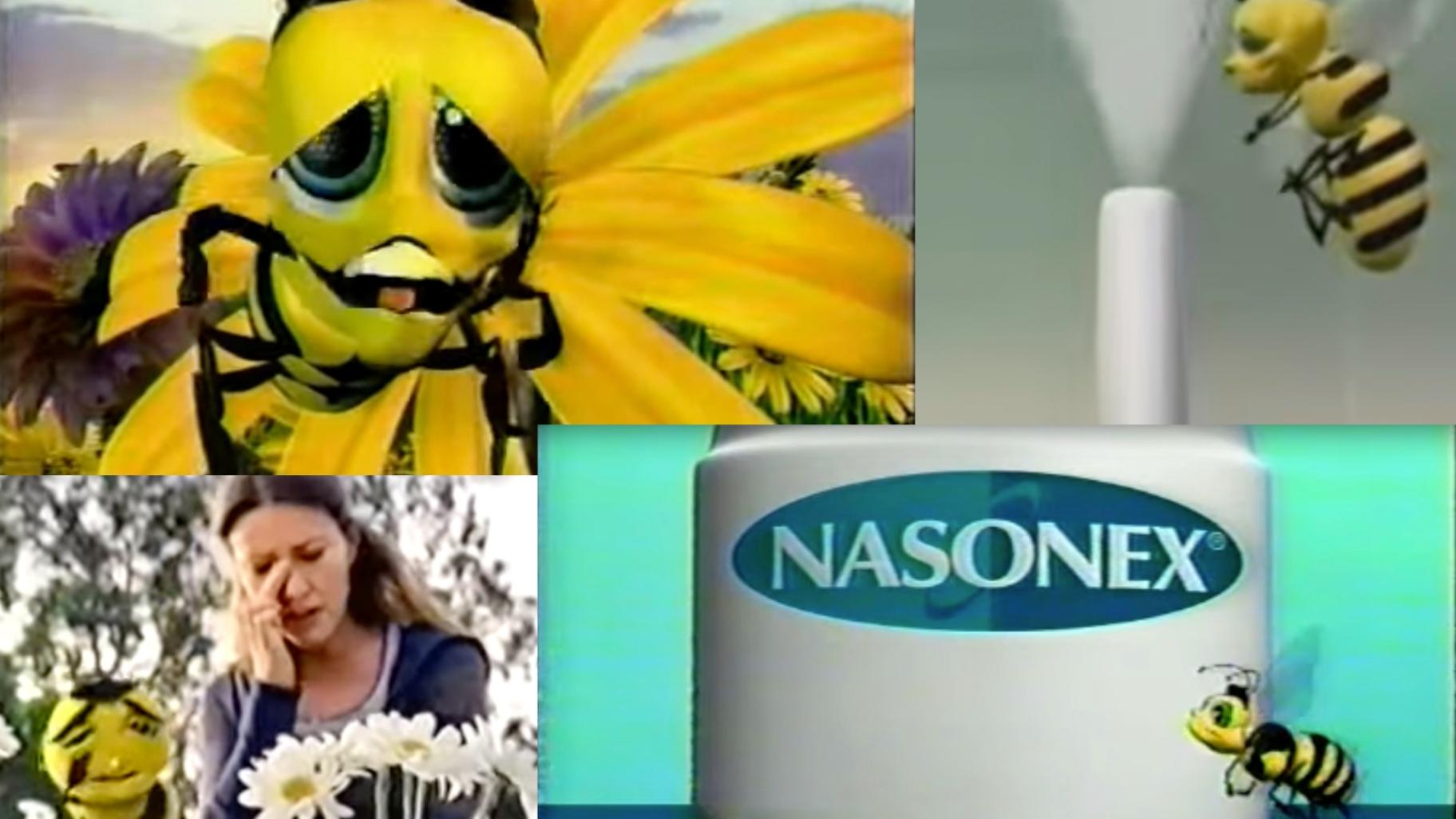 This combination of images from video shows scenes from Nasonex television commercials broadcast in the U.S. in the 2000s. (AP Photo)