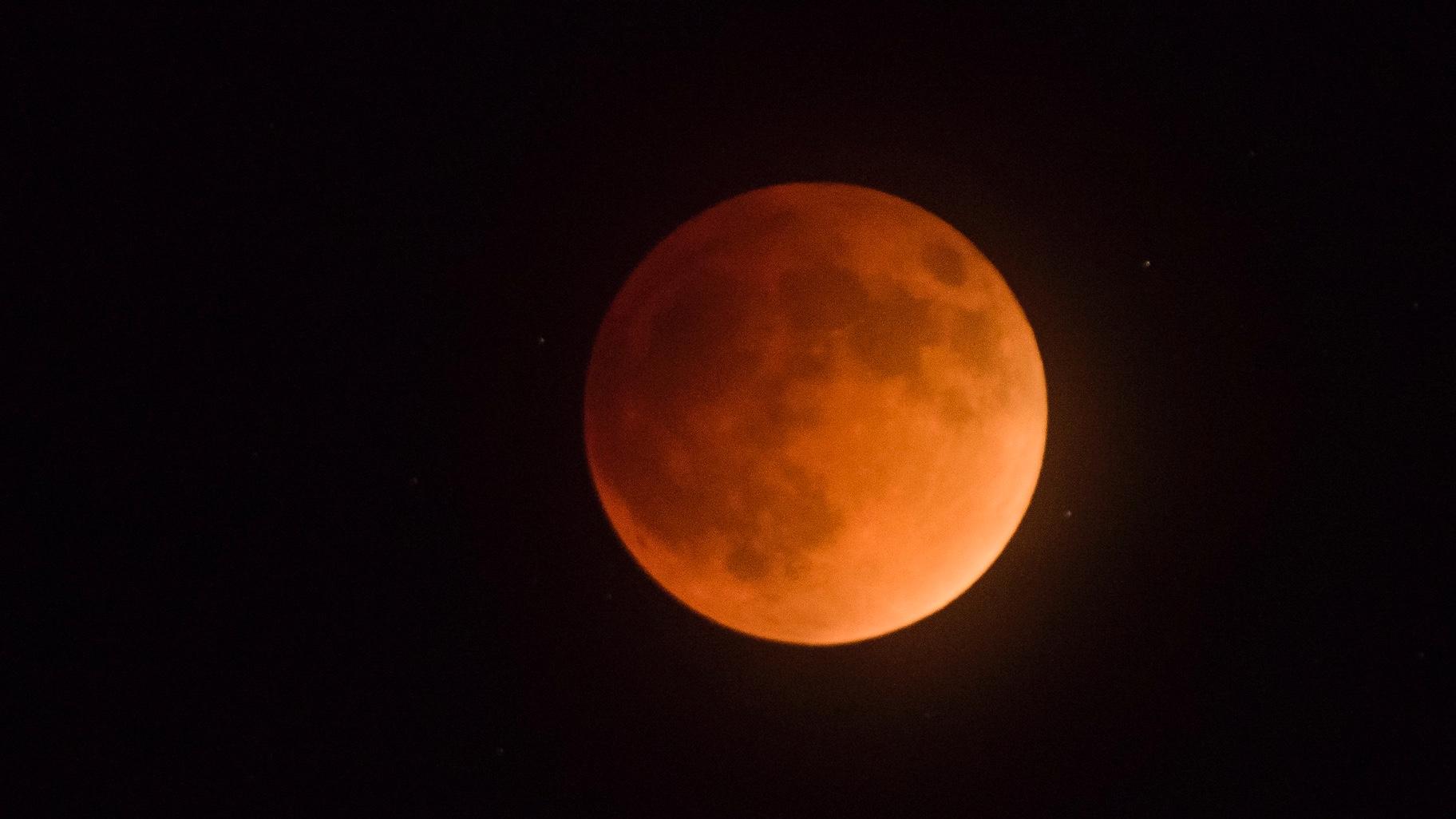 A total lunar eclipse, seen from Joshua Tree National Park in 2015. (Brad Sutton / National Park Service)