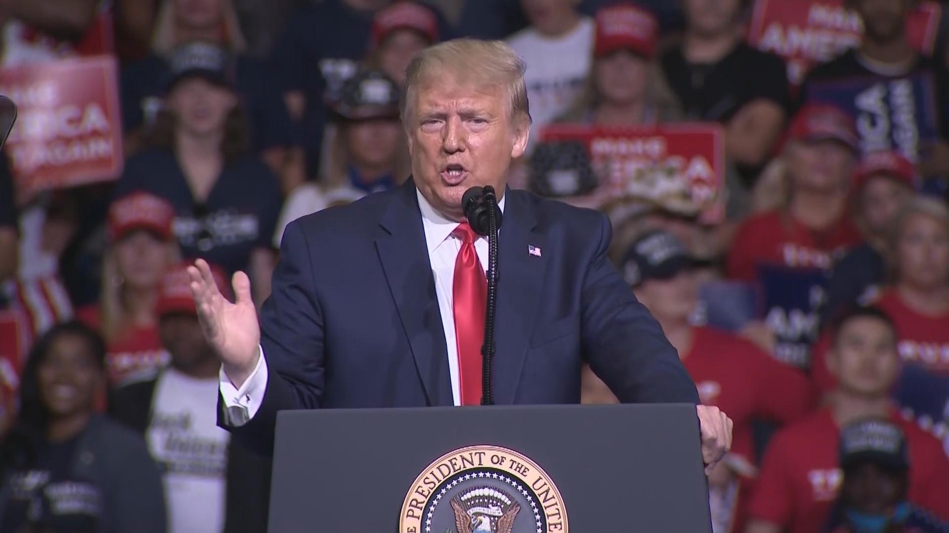 “I have done a phenomenal job with it,” President Donald Trump says of his response to COVID-19 at a campaign rally in Tulsa, Oklahoma, on Saturday, June 20, 2020. (WTTW News via CNN)