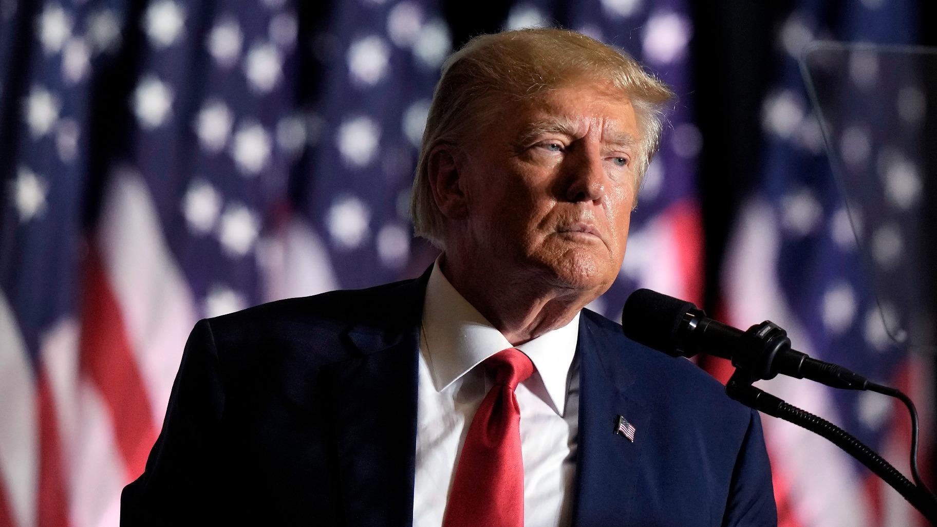 Former President Donald Trump speaks at a campaign event, July 8, 2023, in Las Vegas. (AP Photo / John Locher, File)