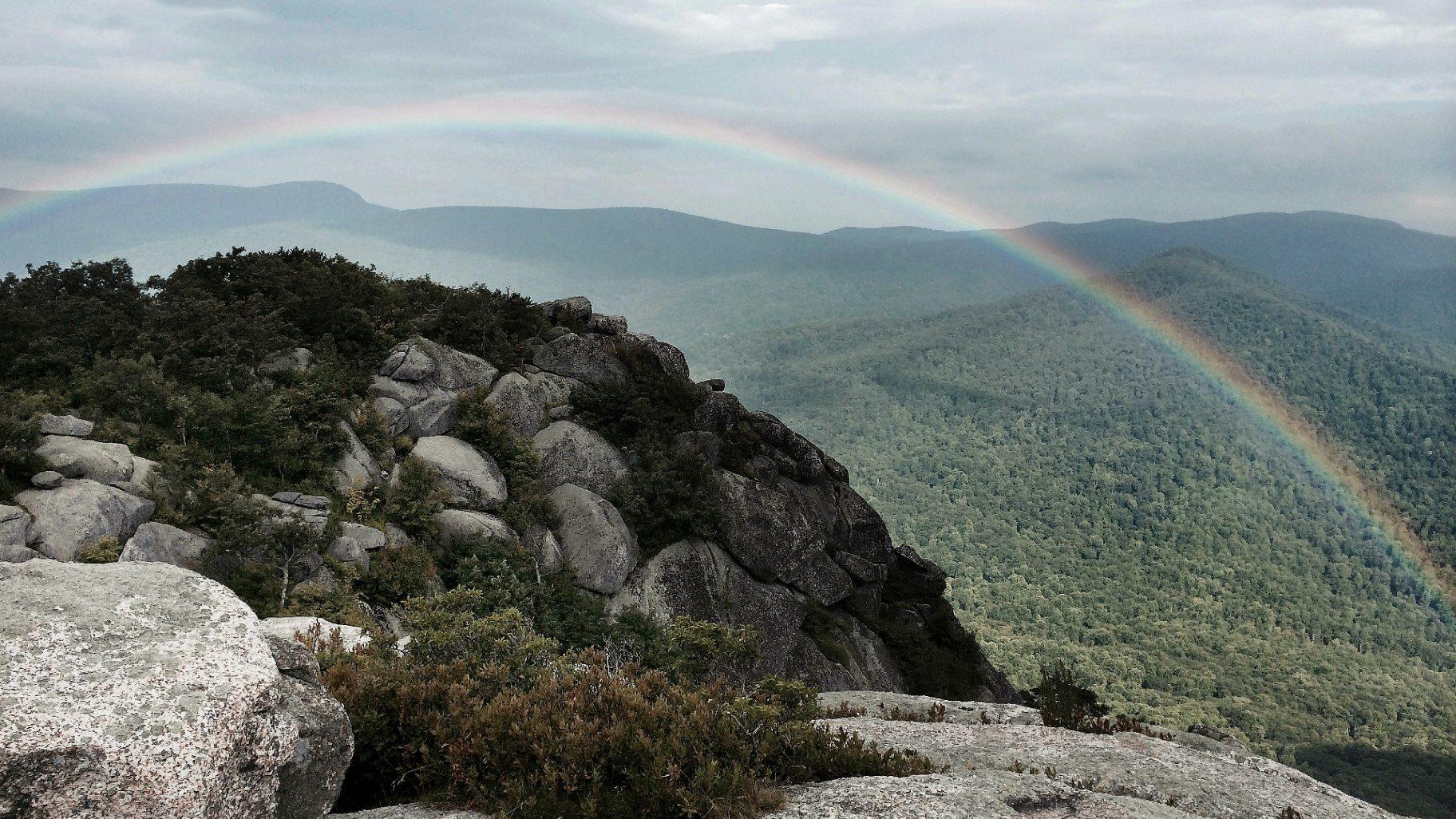 FILE - In this undated photo, a rainbow appears after a hike to the top of Old Rag Mountain in Shenandoah National Park near Sperryville in Madison County, Va. (Frank Green / Richmond Times-Dispatch via AP, File) FILE - In this undated photo, a rainbow appears after a hike to the top of Old Rag Mountain in Shenandoah National Park near Sperryville in Madison County, Va. (Frank Green / Richmond Times-Dispatch via AP, File)