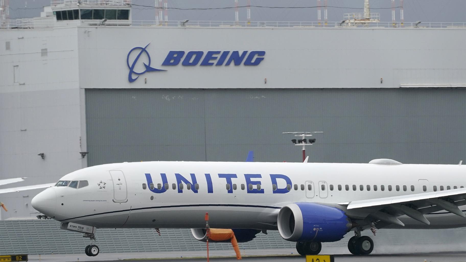 File-This Nov. 18, 2020, file photo shows a Boeing 737 Max 9 built for United Airlines landing at King County International Airport - Boeing Field after a test flight from Moses Lake, Wash., in Seattle. (AP Photo / Ted S. Warren, File)