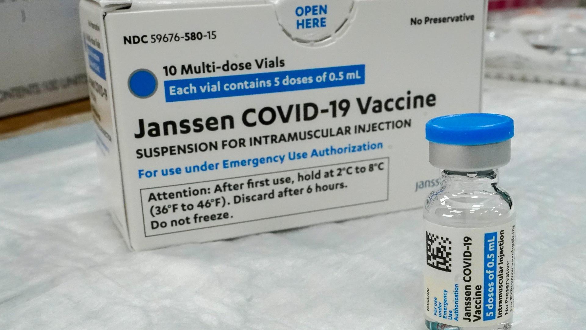 In this April 8, 2021 file photo, the Johnson & Johnson COVID-19 vaccine is seen at a pop up vaccination site in the Staten Island borough of New York. (AP Photo / Mary Altaffer, File)