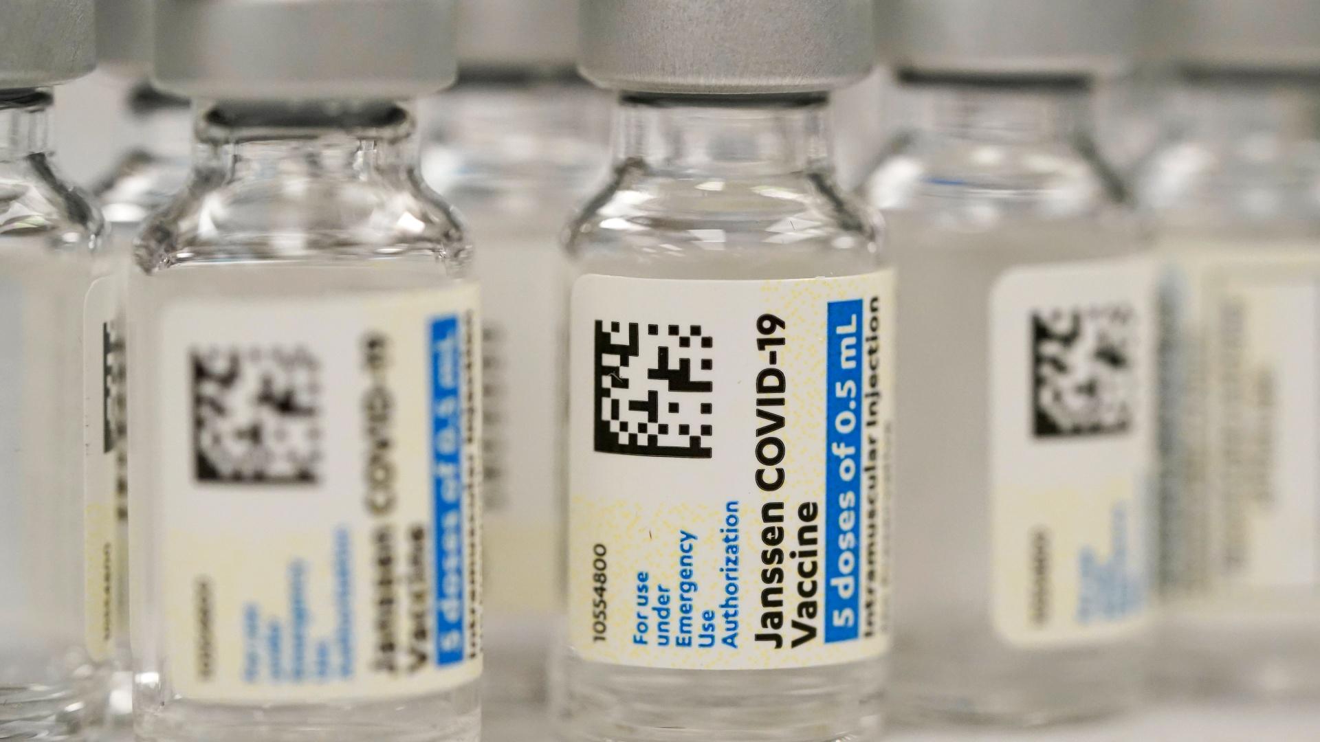 This Saturday, March 6, 2021 file photo shows vials of Johnson & Johnson COVID-19 vaccine at a pharmacy in Denver. (AP Photo / David Zalubowski, File)