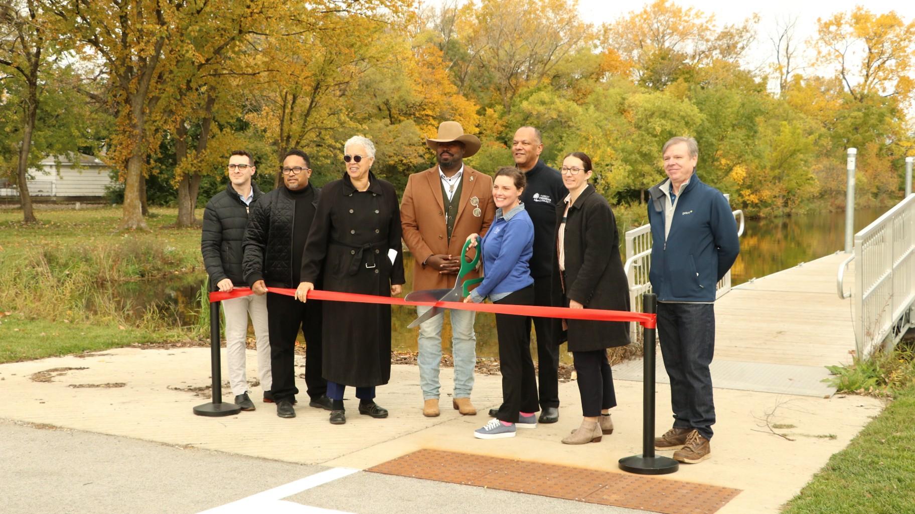 A ribbon-cutting ceremony for the completed restoration project was held on Oct. 23, 2023. (Nicole Cardos / WTTW News)