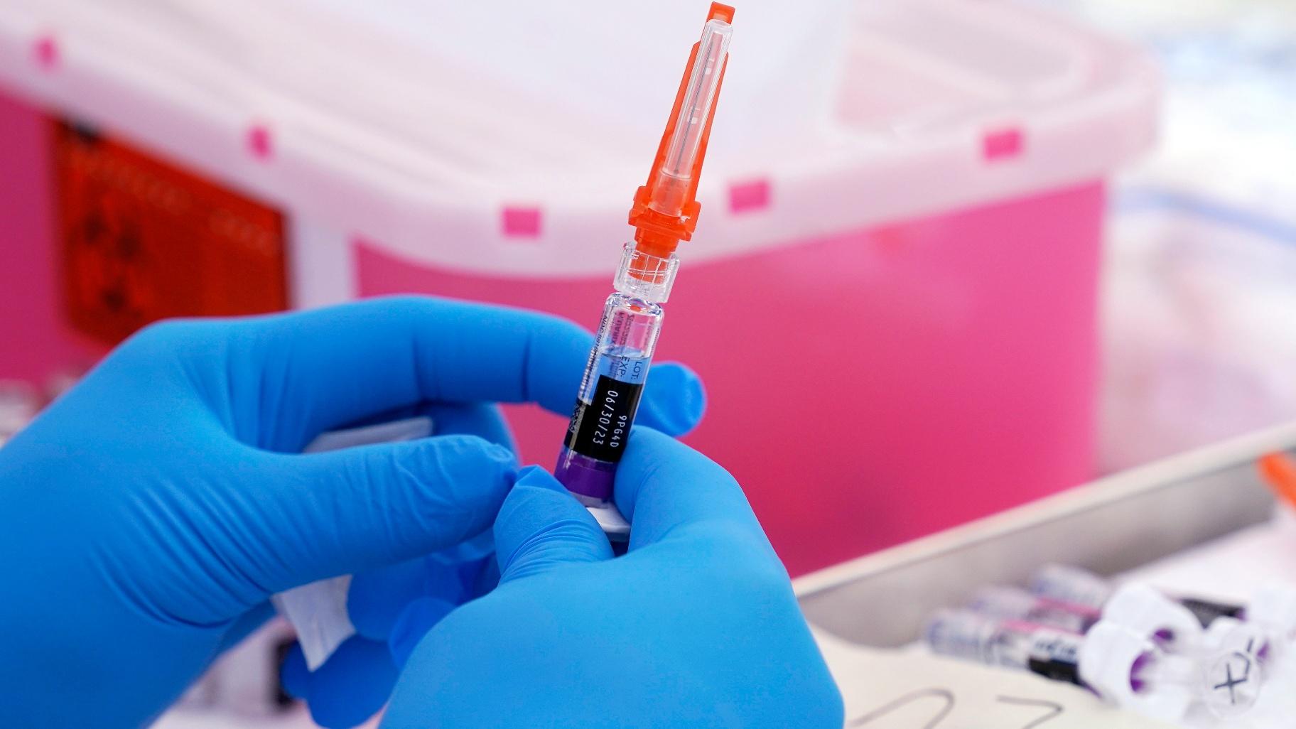 A flu vaccine is readied at the L.A. Care and Blue Shield of California Promise Health Plans' Community Resource Center in Lynwood, Calif., on Friday, Oct. 28, 2022. (AP Photo / Mark J. Terrill, File)