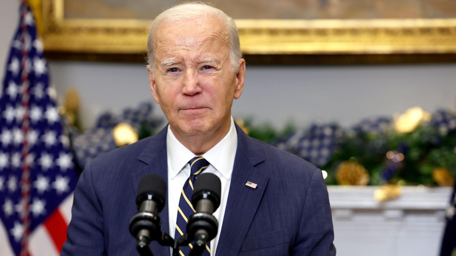 President Joe Biden, here on Dec. 6, 2023, is now considering immigration restrictions that stand to have lasting implications for migrants. (Anna Moneymaker / Getty Images)