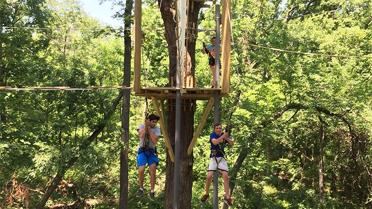 The treetop adventure course at Bemis Woods boasts 2,837 feet of zip line. (Courtesy of Go Ape)