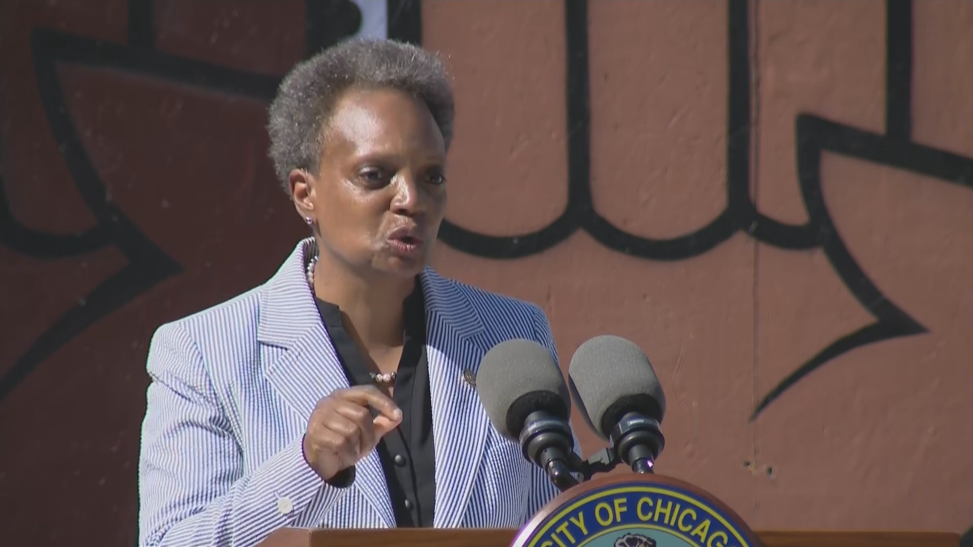 Mayor Lori Lightfoot urges Chicagoans to complete the 2020 census during a Wednesday, July 29, 2020 press conference at the DuSable Museum in Hyde Park. (WTTW News)