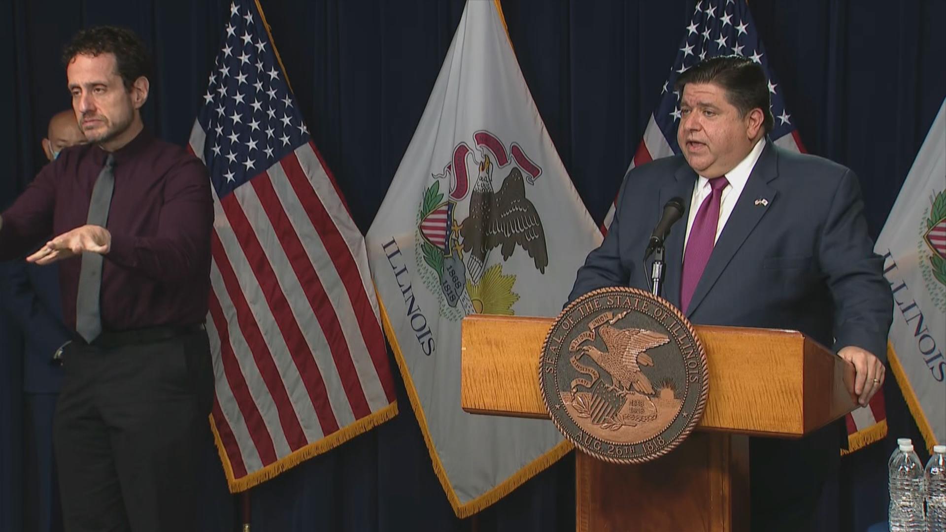 Gov. J.B. Pritzker gives an update Wednesday, Aug. 5, 2020 about the coronavirus and implores local officials to take action to stop the virus from spreading in their communities. (WTTW News)