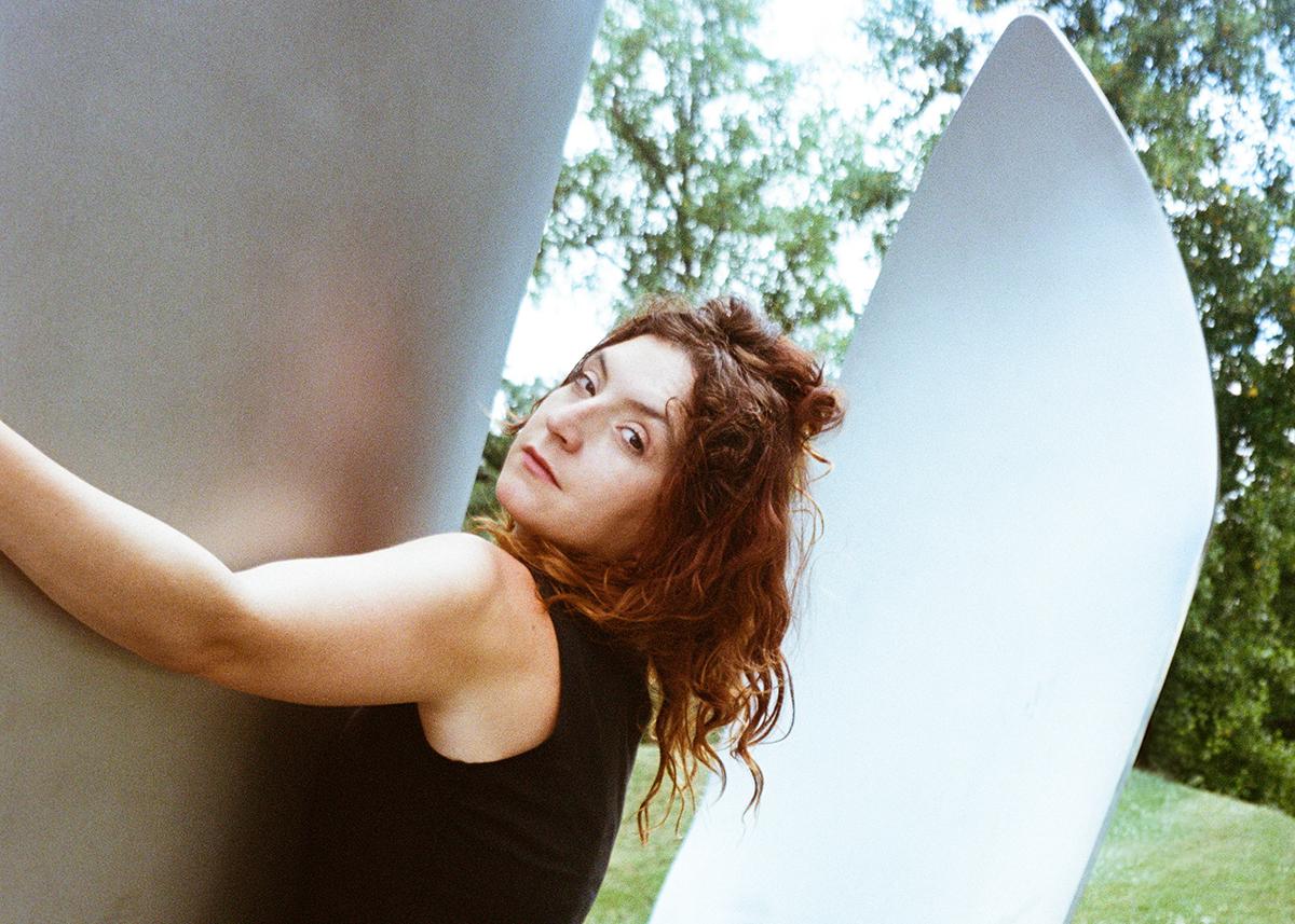Sima Cunningham at Yoko Ono’s “Sky Landing” in Jackson Park (Credit: Shannon Marks) Sima Cunningham at Yoko Ono’s “Sky Landing” in Jackson Park (Credit: Shannon Marks)