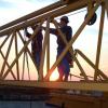 Men on Crane II - Photo by Ken Derry