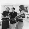 James examining drawings/papers at CHM, 1970s