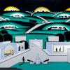 Roger Brown, See Seven Cities, 1971, oil on canvas, 47 ½”  x 59 ¼”