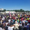 Protesters on the Dan Ryan Expressway on July 7, 2018. (Matt Masterson / Chicago Tonight)
